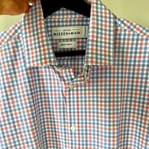 Mizzen + Main Red, Blue, White patterned shirt